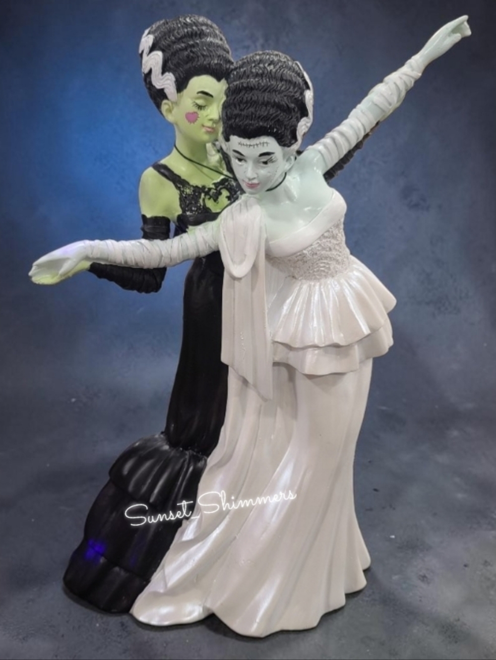 GOULISH Brides Of Frankenstein Dancing Figurine Viral LGBTQ Halloween Decor